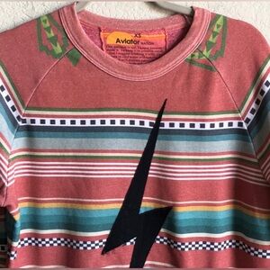 Aviator Nation Bolt Stitch Crew Pullover Sweatshirt XS